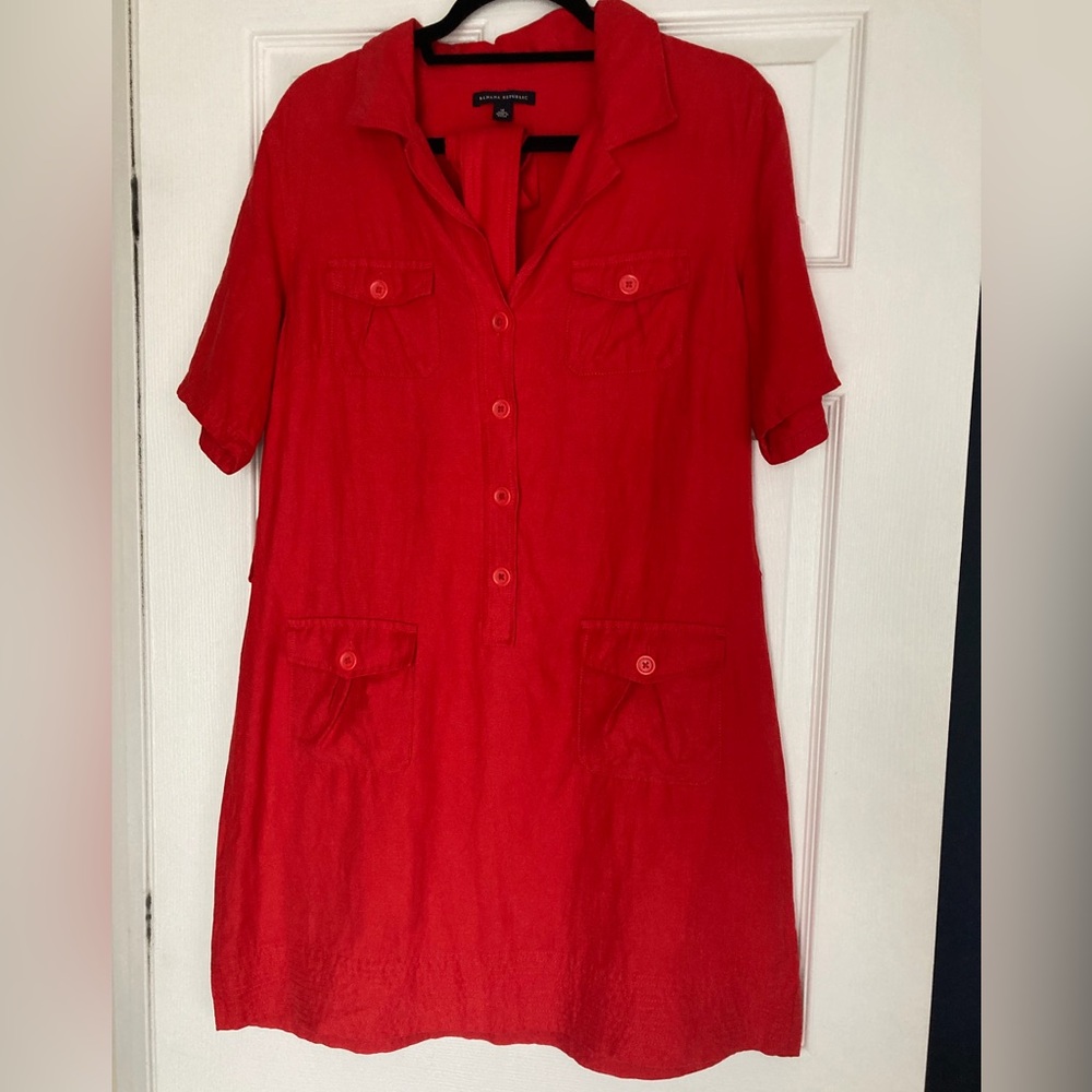 Banana Republic Linen Blend Shirt Dress